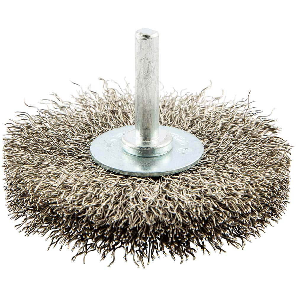 Norton - 3" OD, Crimped Stainless Steel Wheel Brush - Makers Industrial Supply