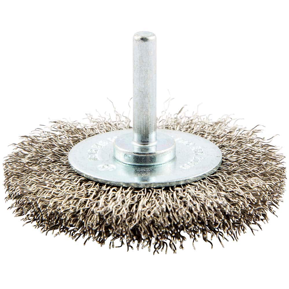 Norton - 3" OD, Crimped Stainless Steel Wheel Brush - Makers Industrial Supply