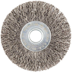 Norton - 3" OD, 1/2" Arbor Hole, Crimped Carbon Wheel Brush - Makers Industrial Supply