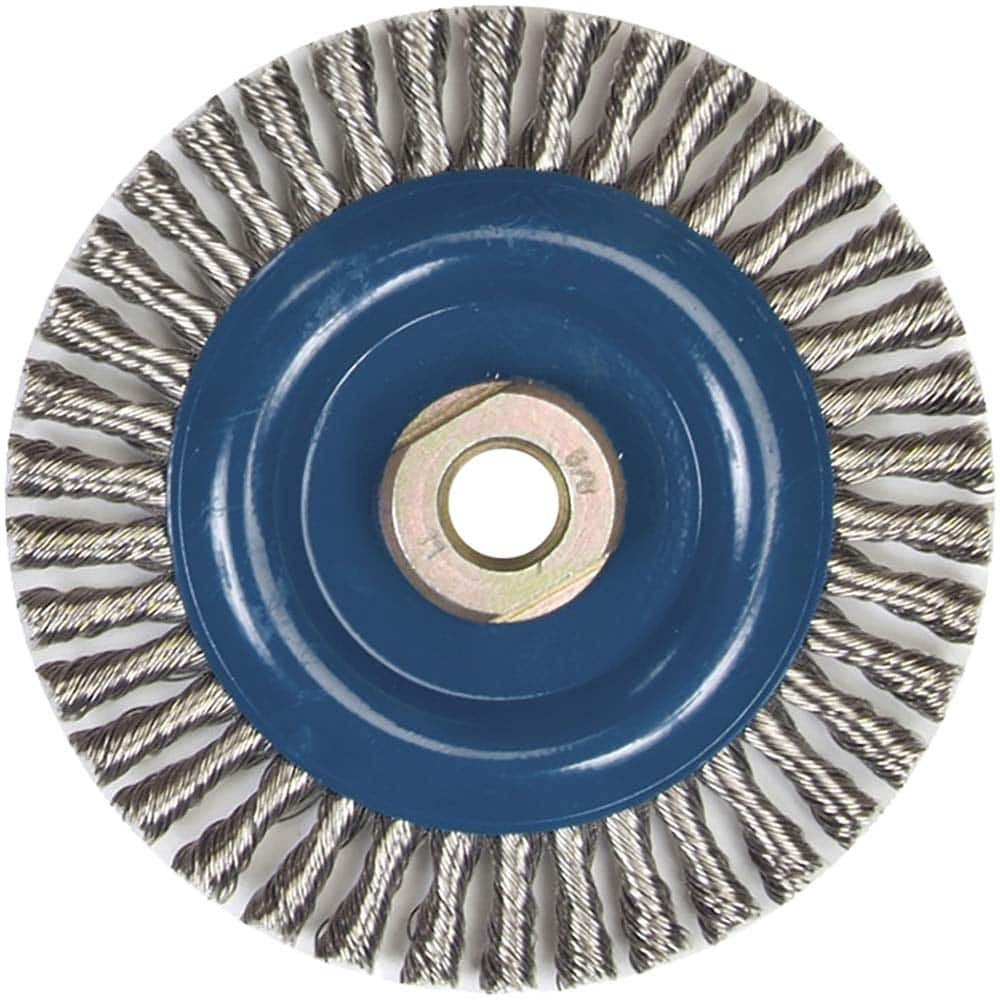 Norton - 5" OD, 5/8-11 Arbor Hole, Stringer Bead Stainless Steel Wheel Brush - Makers Industrial Supply