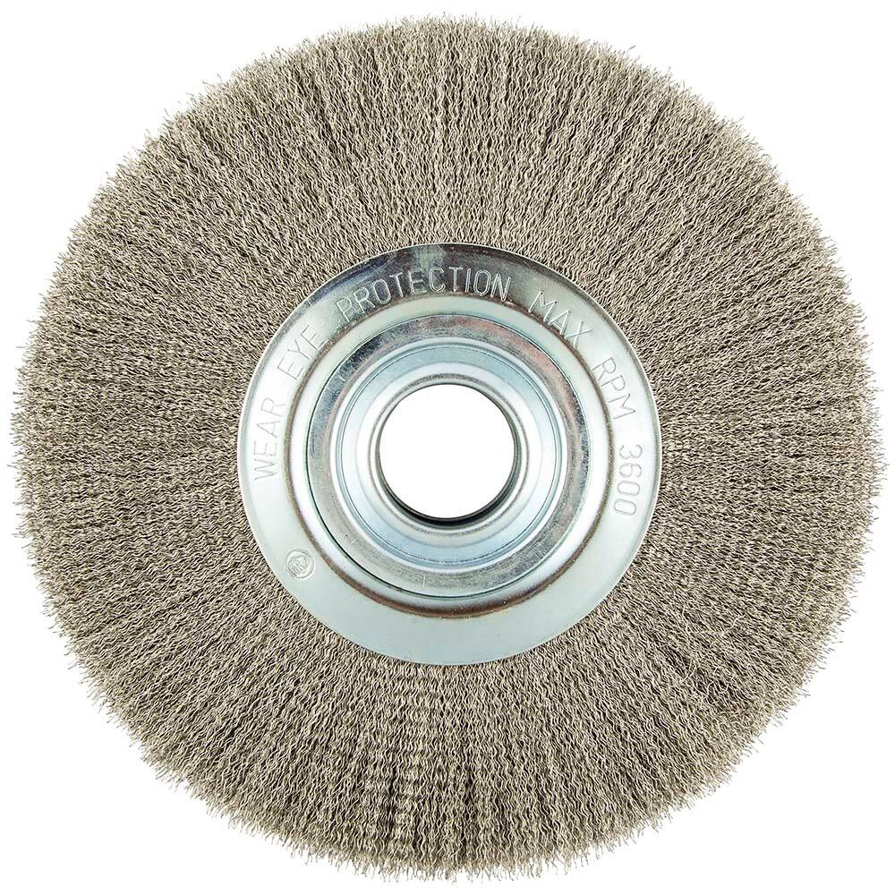 Norton - 12" OD, 2" Arbor Hole, Crimped Carbon Wheel Brush - Makers Industrial Supply