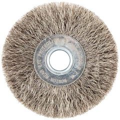 Norton - 3" OD, 1/2" Arbor Hole, Crimped Stainless Steel Wheel Brush - Makers Industrial Supply