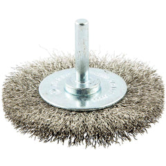 Norton - 3" OD, Crimped Stainless Steel Wheel Brush - Makers Industrial Supply