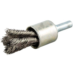 End Brushes: 3/4″ Dia, Stainless Steel, Knotted Wire 22,000 Max RPM