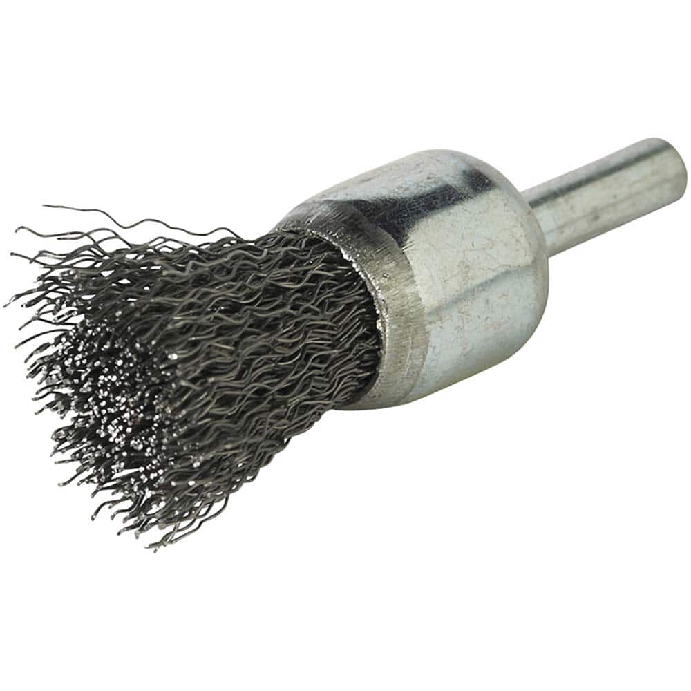 End Brushes: 1″ Dia, Carbon Steel, Crimped Wire 20,000 Max RPM