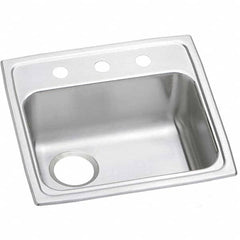 ELKAY - Stainless Steel Sinks Type: Drop In Sink Outside Length: 19-1/2 (Inch) - Makers Industrial Supply