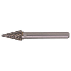 SM-4 Double Cut Solid Carbide Bur-Pointed Cone Shape - Exact Industrial Supply