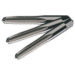 ‎7/16-14 UNC Flute Carbon Steel Standard Taper, Plug, and Bottoming Hand Tap Set- Bright