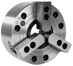 3-Jaw Extra Large Hole Power Chuck; Direct Mount A2-6; 8" - Makers Industrial Supply