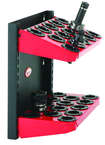 CNC Machine Mount Rack - Holds 28 Pcs. 40 Taper - Black/Red - Makers Industrial Supply