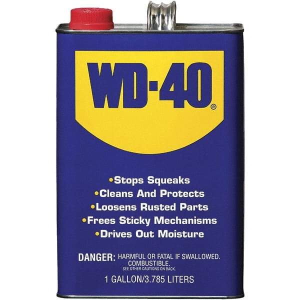 WD-40 - 1 Gal Multi-Use Product - Bulk, Liquid, Stop Squeaks, Removes & Protects, Loosens Rusted Parts, Free Sticky Mechanisms, Drives Out Moisture - Makers Industrial Supply