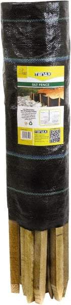 Tenax - 100' Long" x 24" High Silt Fence - Black Woven Polypropylene, For Erosion Control - Makers Industrial Supply