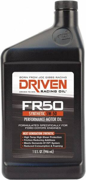 Joe Gibbs Driven Racing Oil - 1 Quart Synthetic Engine Oil - Grade 5W-50 - Makers Industrial Supply