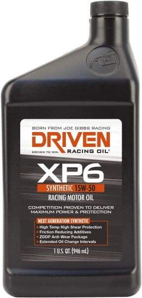 Joe Gibbs Driven Racing Oil - 1 Quart Synthetic Racing Oil - Grade 15W-50 - Makers Industrial Supply