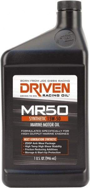 Joe Gibbs Driven Racing Oil - 1 Quart Synthetic Marine Oil - Grade 15W-50 - Makers Industrial Supply