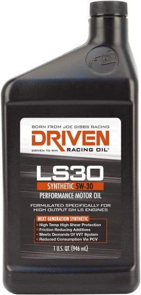 Joe Gibbs Driven Racing Oil - 1 Quart Synthetic Engine Oil - Grade 5W-30 - Makers Industrial Supply