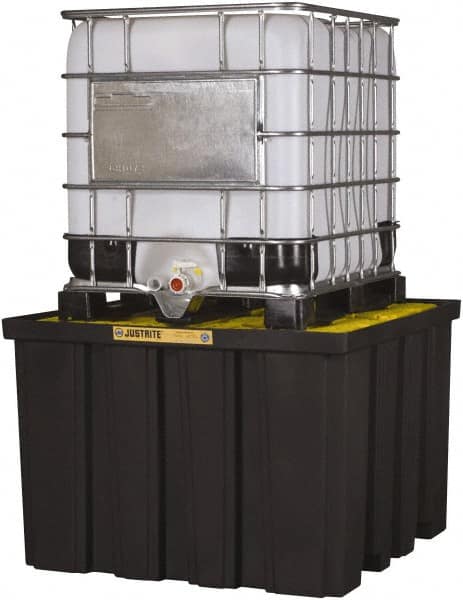 Justrite - 372 Gallon Sump Polyurethane IBC Pallet - 55 Inch Long x 55 Inch Wide x 37-1/2 Inch High, 1 Tote, 9,000 Lbs. Load Capacity, Fork Liftable - Makers Industrial Supply