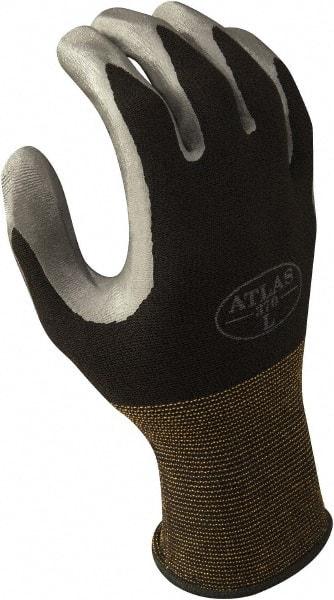 SHOWA - Size 2XL (10) Nitrile Coated Nylon Blend General Protection Work Gloves - For General Purpose, Palm Coated, Knit Wrist Cuff, Full Fingered, Black/Gray, Paired - Makers Industrial Supply