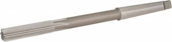 Hertel - 13/32" High Speed Steel 6 Flute Chucking Reamer - Straight Flute, Morse Taper Shank, 1-3/4" Flute Length, 7" OAL - Makers Industrial Supply