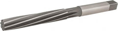 Hertel - 11/16" Diam, Straight Shank, 3.88" Flute, Hand Reamer - Spiral Flute, 7-3/4" OAL, Left Hand Spiral, Right Hand Cut, 8 Flutes, High Speed Steel - Makers Industrial Supply