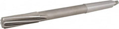 Hertel - 21/32" High Speed Steel 8 Flute Chucking Reamer - Spiral Flute, 2MT Morse Taper Shank, 2-1/4" Flute Length, 9" OAL - Makers Industrial Supply