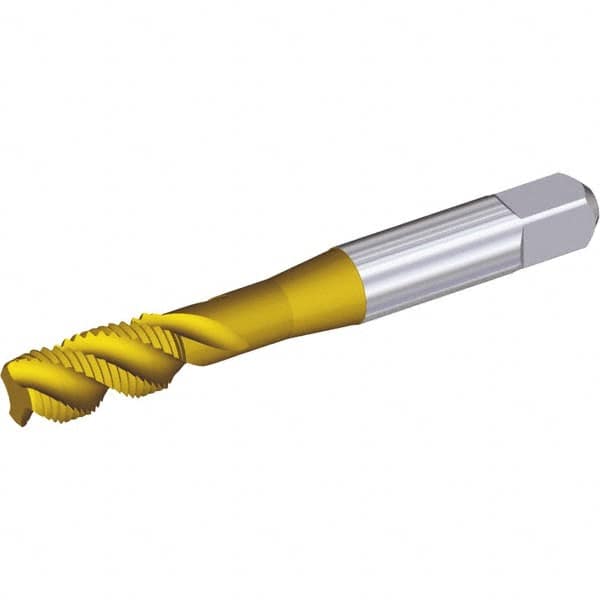 Kennametal - M18x2.50 Metric 4 Flute Modified Bottoming Spiral Flute Tap - Cobalt, Oxide Finish, 102.4mm OAL, Right Hand Flute, Right Hand Thread, D7 - Makers Industrial Supply