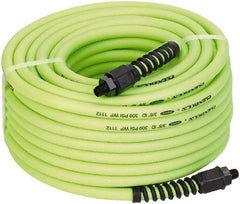 Legacy - 3/8" ID x 0.61" OD 50' Long Multipurpose Air Hose - MNPT x MNPT Ends, 300 Working psi, 150°, 1/4" Fitting, Green - Makers Industrial Supply