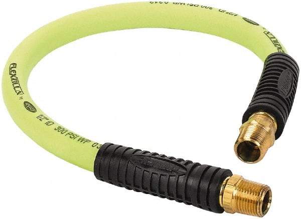 Legacy - 1/2" ID x 0.74" OD 2' Long Lead-In Whip Hose - FNPT x MNPT Swivel Ends, 300 Working psi, 140°, 1/2" Fitting, Green - Makers Industrial Supply