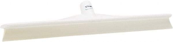 Vikan - 19.67" Rubber Blade Floor Squeegee - Single Edge, White, Plastic Holder - Makers Industrial Supply