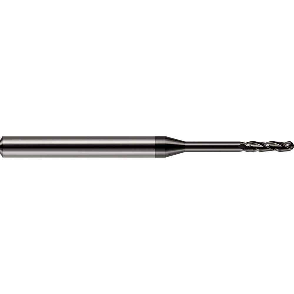 Harvey Tool - 0.045" Diam, 0.225" LOC, 3 Flute Solid Carbide Ball End Mill - Exact Industrial Supply