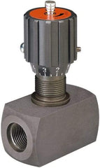 HYDAC - 1/2" Pipe, Inline Flow Control Needle Valve - SAE Ends, Carbon Steel Valve, 5,000 Max psi - Makers Industrial Supply