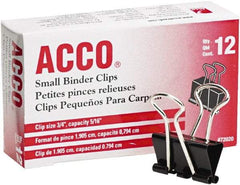 ACCO - 3/4" Wide Binder Clip - Black/Silver - Makers Industrial Supply