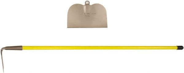 Ampco - 4-1/2" High x 6" Wide Square Aluminum Hoe - 55" Long Fiberglass Straight Handle - Makers Industrial Supply