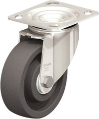 Swivel Top Plate Caster: Nylon, 5″ Wheel Dia, 1-9/16″ Wheel Width, 770 lb Capacity, 6-1/8″ OAH Nylon, 770 Lb Capacity, Ball Bearing, 4 x 4-1/2″ Plate