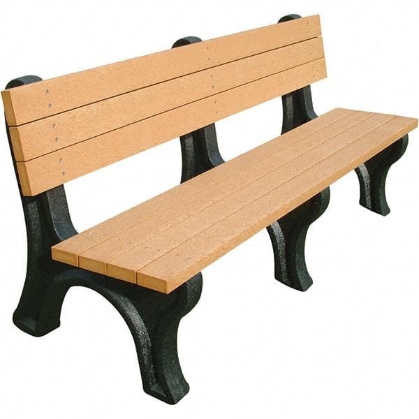 Vestil - 6' Long x 26-1/8" Wide, Recycled Plastic Bench Seat - Makers Industrial Supply