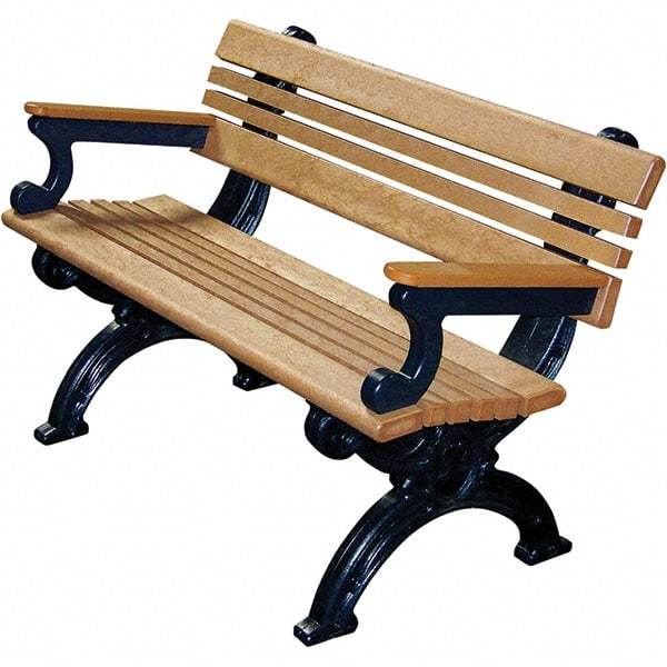 Vestil - 4' Long x 26-3/4" Wide, Recycled Plastic Bench Seat - Makers Industrial Supply