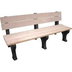 Vestil - 6' Long x 26-1/4" Wide, Recycled Plastic Bench Seat - Makers Industrial Supply