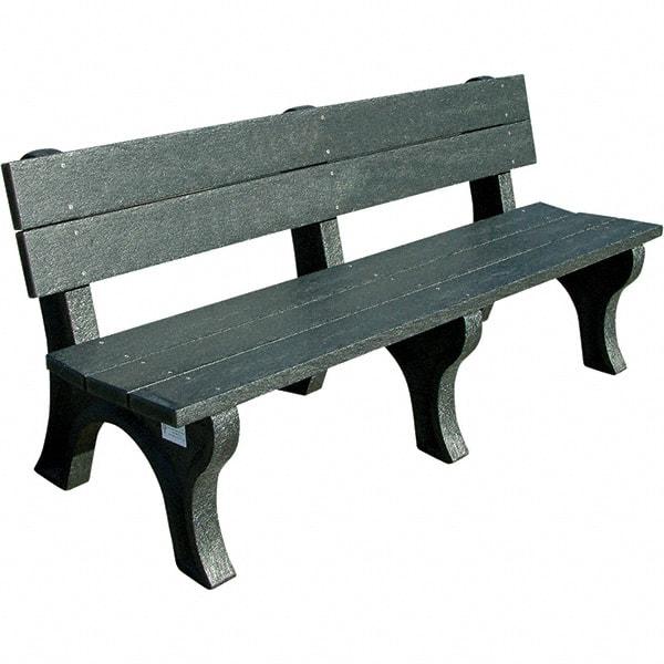 Vestil - 6' Long x 26-1/4" Wide, Recycled Plastic Bench Seat - Makers Industrial Supply