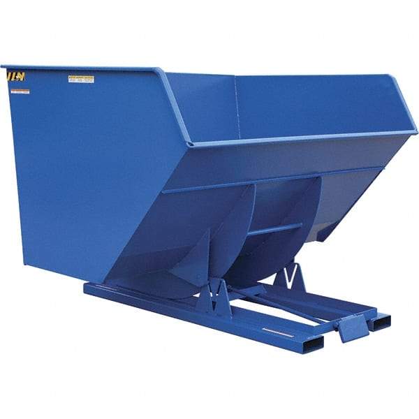 Vestil - 6,000 Lb Load Capacity, 5 Cu Yd, Steel Self-Dumping Hopper - 90" Wide x 79-3/8" Long x 64-3/8" High, Blue - Makers Industrial Supply