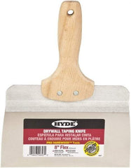 Hyde Tools - 8" Wide Flexible Blade Stainless Steel Joint Knife - Flexible, Hardwood Handle - Makers Industrial Supply