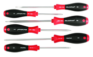 6 Piece - SoftFinish® Cushion Grip Screwdriver Set - #30291 - Includes: Slotted 4.5 - 6.5mm; Phillips #1 - 2 and Square #1 - 2 - Makers Industrial Supply
