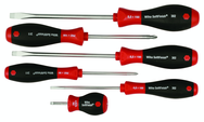 6 Piece - SoftFinish® Cushion Grip Screwdriver Set - #30294 - Includes: Slotted 4.0 - 8.0mm; Stubby 4.0mm; Phillips #1 - 2 - Makers Industrial Supply