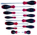 12 Piece - SoftFinish® Cushion Grip Screwdriver Set - #30297 - Includes: Slotted 3.0 - 10.0mm Phillips #0 - 3 - Makers Industrial Supply