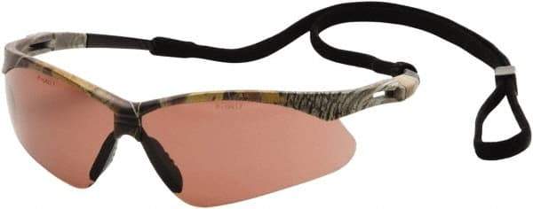 PYRAMEX - Sandstone Bronze Lenses, Framed Safety Glasses - Anti-Fog, Scratch Resistant, Camouflage Nylon Frame, Size Universal, Wrap Around - Makers Industrial Supply