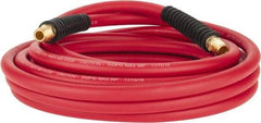 PRO-SOURCE - 1/4" ID x 0.4921" OD 25' Long Multipurpose Air Hose - MNPT x MNPT Ends, 300 Working psi, -40 to 180°F, 1/4" Fitting, Red - Makers Industrial Supply