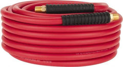 PRO-SOURCE - 1/4" ID x 0.4921" OD 50' Long Multipurpose Air Hose - MNPT x MNPT Ends, 300 Working psi, -40 to 180°F, 1/4" Fitting, Red - Makers Industrial Supply