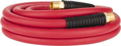 PRO-SOURCE - 1/2" ID x 0.7874" OD 25' Long Multipurpose Air Hose - MNPT x MNPT Ends, 300 Working psi, -40 to 180°F, 1/2" Fitting, Red - Makers Industrial Supply