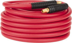 PRO-SOURCE - 3/8" ID x 0.6496" OD 50' Long Multipurpose Air Hose - MNPT x MNPT Ends, 300 Working psi, -40 to 180°F, 1/4" Fitting, Red - Makers Industrial Supply