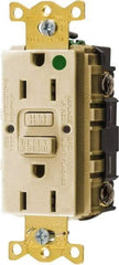 Hubbell Wiring Device-Kellems - 1 Phase, 5-15R NEMA, 125 VAC, 15 Amp, GFCI Receptacle - 2 Pole, Back and Side Wiring, Hospital Grade - Makers Industrial Supply