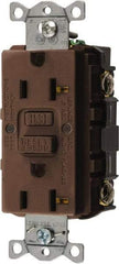 Hubbell Wiring Device-Kellems - 1 Phase, 5-20R NEMA, 125 VAC, 20 Amp, GFCI Receptacle - 2 Pole, Back and Side Wiring, Commercial Grade - Makers Industrial Supply